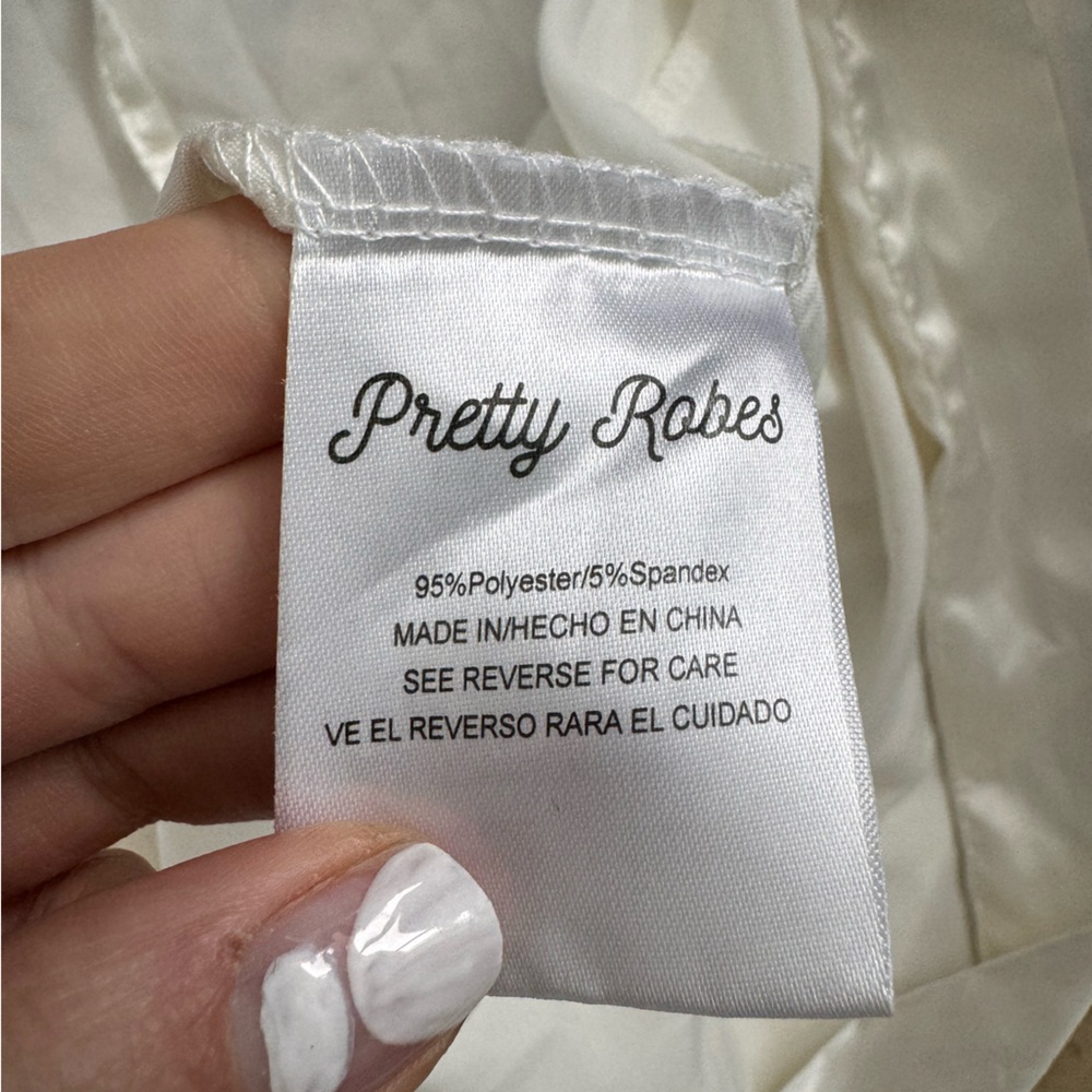 PRETTY ROBES Ivory Satin Bride Robe - Picture 6 of 6